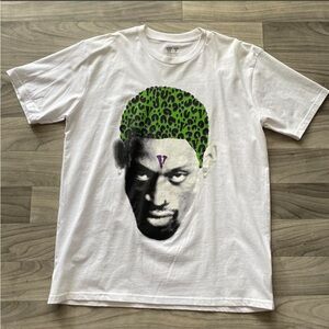 White and green Vlone streetwear tee #streetwear Dennis Rodman V-lone t shirt xl